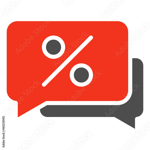 A label icon that directly communicates the existence of a discount measured in percentages such as discount, promo or savings