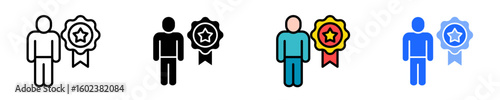 Employee Recognition  Icon Set Multiple Style Collection