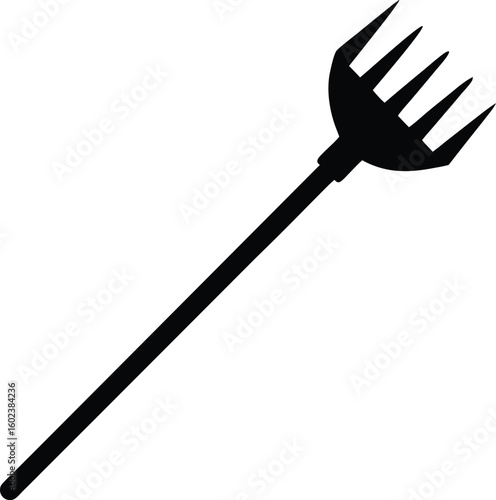 Pitchfork black vector icon on white background