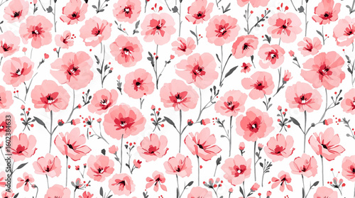 Banner with watercolor wildflowers and summer flowers. Various wildflowers and plants watercolor on a white background