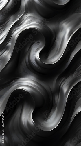 Wallpaper Mural Abstract black and white flowing wave pattern design Torontodigital.ca