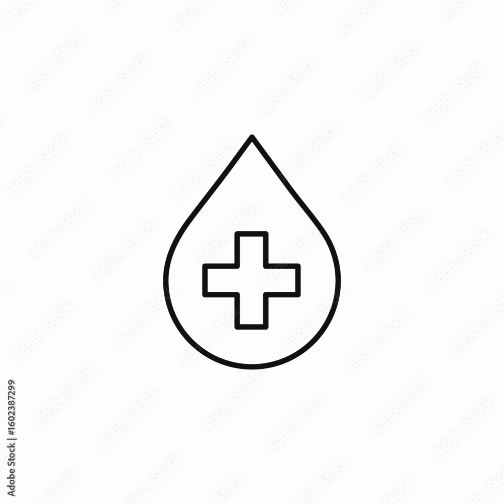 Obraz premium medical cross drop icon sign vector