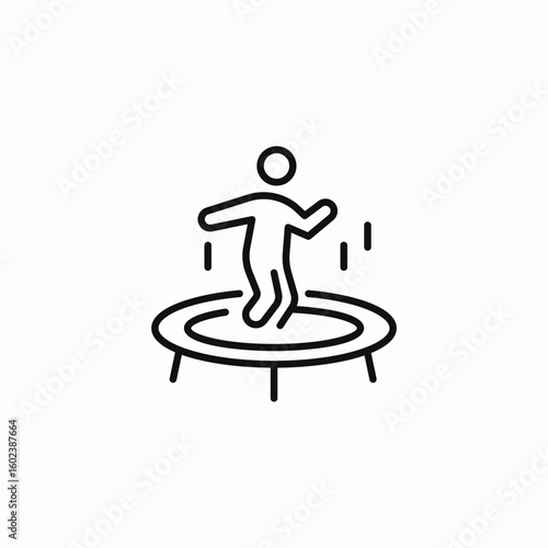 person jumping trampoline icon sign vector
