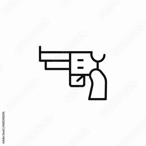 revolver handgun weapon icon sign vector