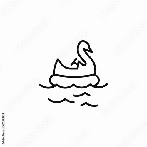 swan pedal boat icon sign vector