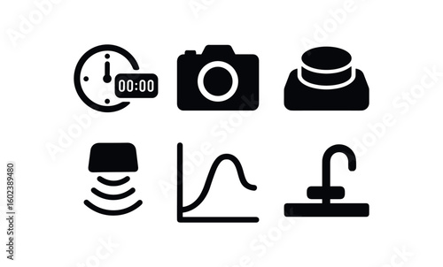 solid icon isolated moment timestamp log moment snapshot camera momentary switch button moment trigger sensor moment curve graph moment event latch