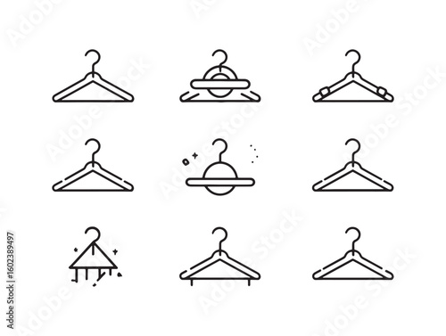 2D minimalist plaintiff line art set