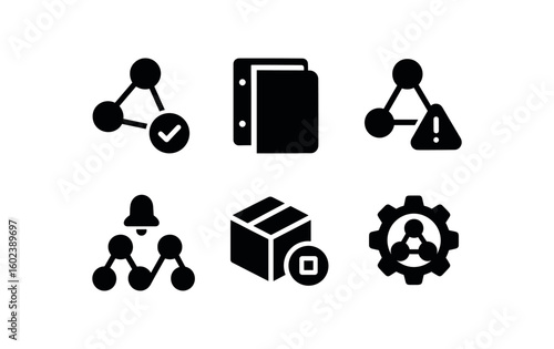 solid icon isolated dependency link checker dependency module binder dependency conflict detector dependency update notifier dependency package mirror dependency resolution engine