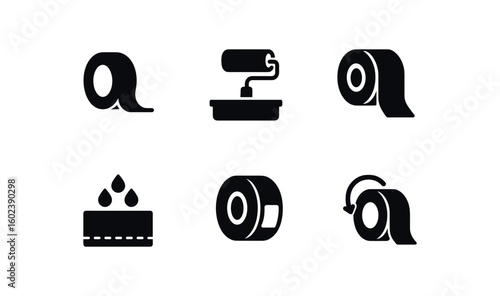 solid icon isolated sealing tape supply reel sealing tape primer applicator sealing tape rewinder sealing tape moisture barrier sealing tape label slot sealing tape torque marker