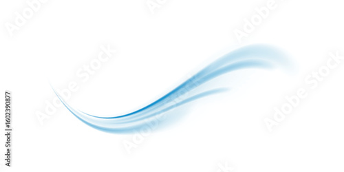 Blue stripes in the form of drill, turns and swirl. Undulate wave swirl swoosh, dynamic twisted lines. Transparent blue sparkling light line element.