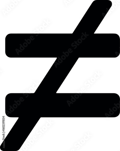 Not Equal Sign vector silhouette design