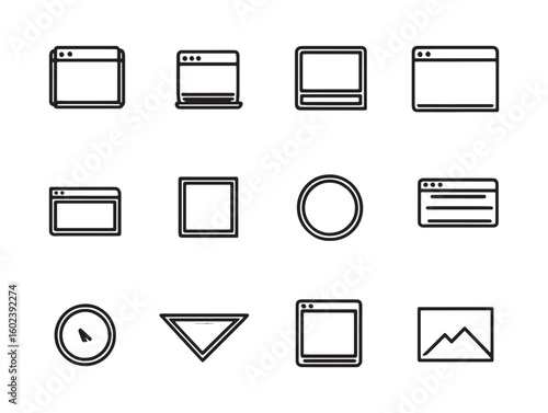 popup window ultra minimalist 2d line icons