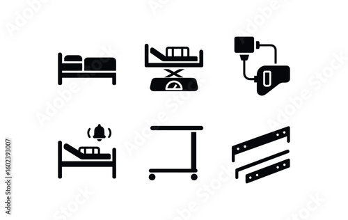solid icon isolated patient bed n patient bed scale patient bed elevation motor patient bed alarm system patient bed side table patient bed etension kit