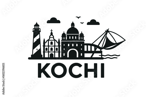 Kochi city skyline with iconic buildings and landmarks