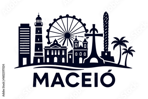Maceió city skyline with iconic buildings and landmarks