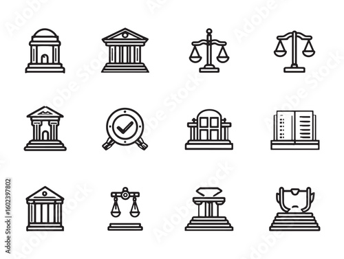 Prosecution ultra minimalist 2D vector set