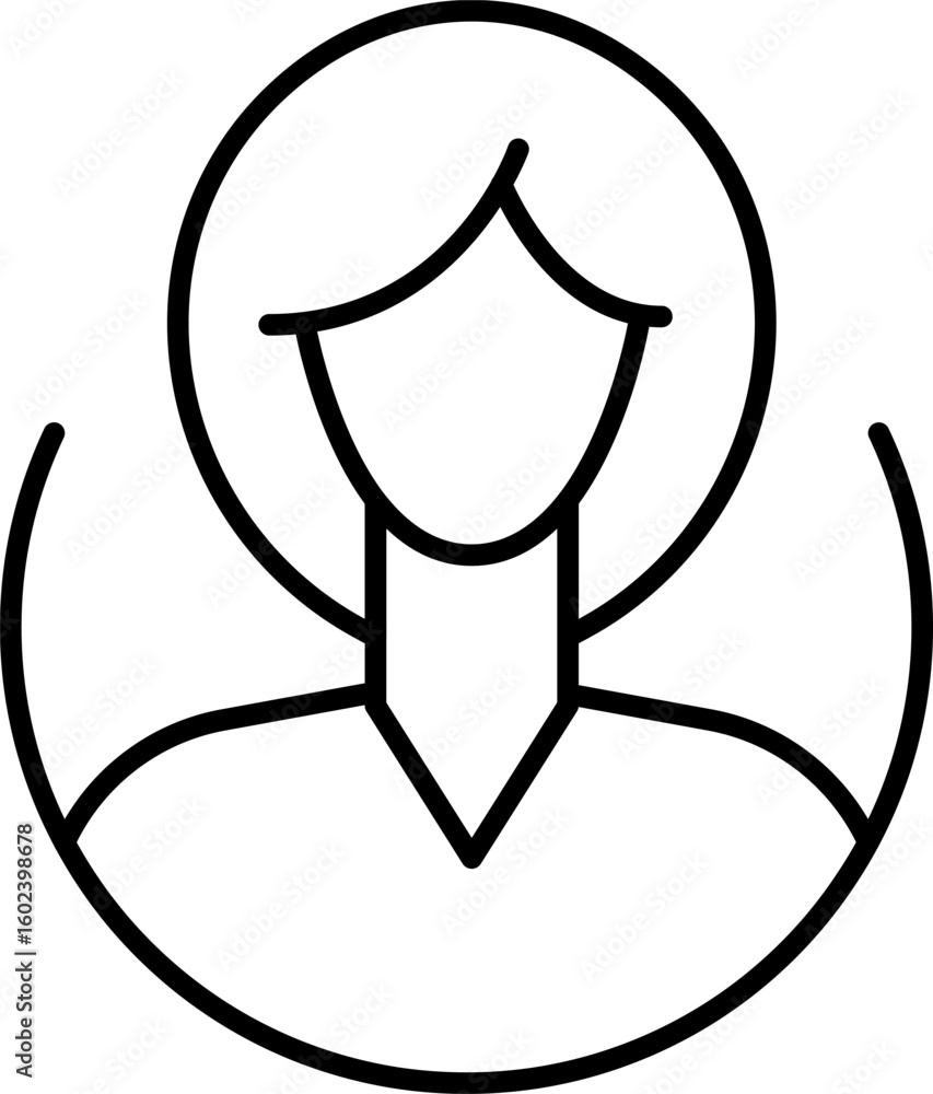 Obraz premium User Avatar Outline Picture for Graphic and Web Design, Apps, Adverts, Various Cards