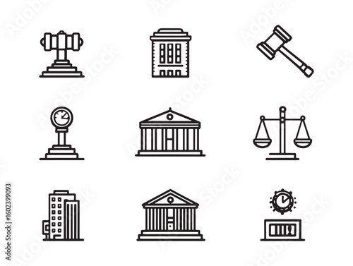 Public Defender Simple 2D Line Art Pack