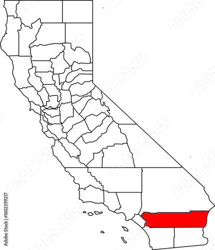 Map of California with Riverside County highlighted, ideal for geographic, Inland Empire, and rapidly growing regional projects.

