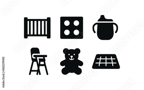 solid icon isolated toddler safety toddler toddler sippy toddler high chair toddler toy toddler crawling mat