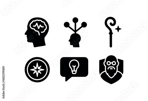 solid icon isolated wisdom brainwave monitor wisdom decision tree wisdom sa staff wisdom guiding compass wisdom speech bubble wisdom mentor