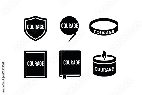 solid icon isolated coura patch coura lapel pin coura mantra bracelet coura poster print coura notebook journal coura candle tin