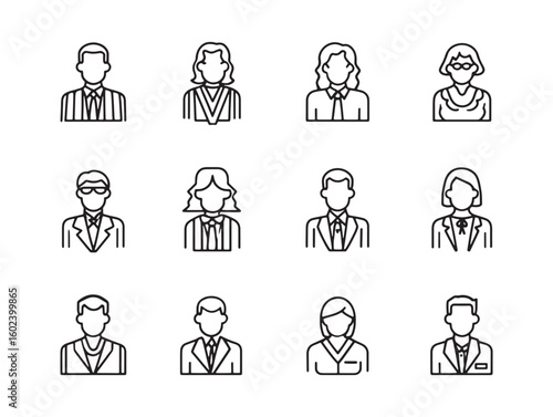 Public Defender Minimalist 2D Line Art Collection