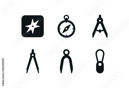 solid icon isolated compass navigation compass brass pocket compass compass chart plotter compass dividers compass calibration tool compass lanyard holder