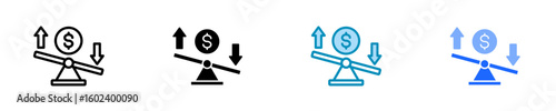 Variable Costs  Icon Set Multiple Style Collection