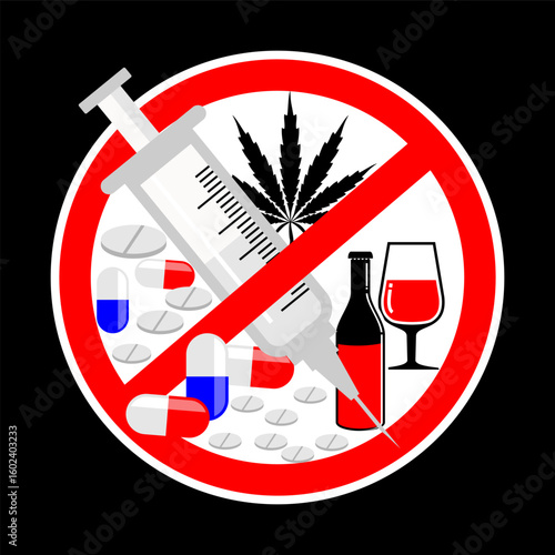 International Day Against, drug abuse and trafficking, poster and banner vector