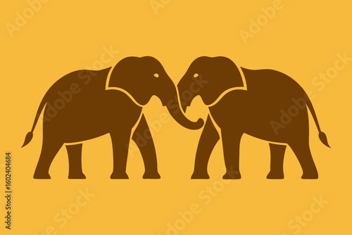 elephants sunset golden light animal nature