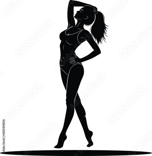 Sexy Woman Silhouette in Provocative Pose