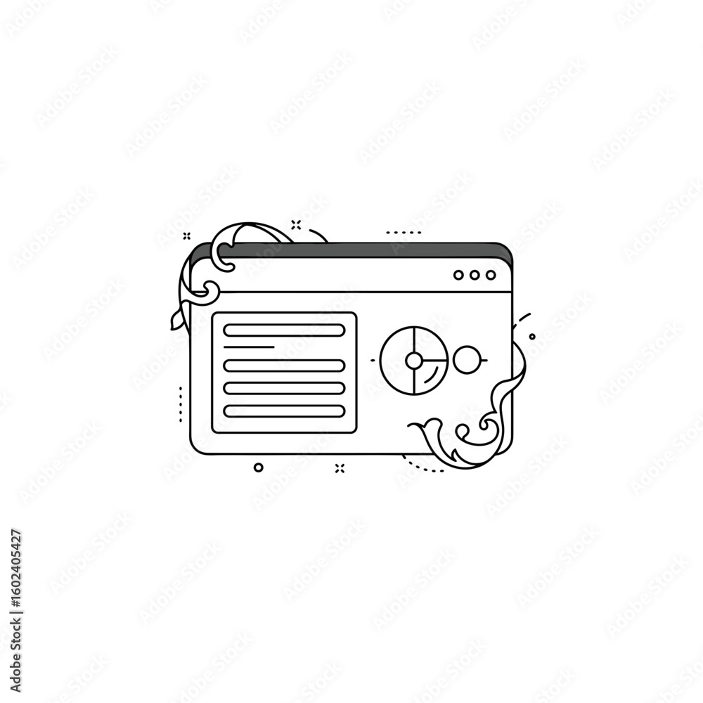 Obraz premium Illustration of a vintage radio with decorative elements 