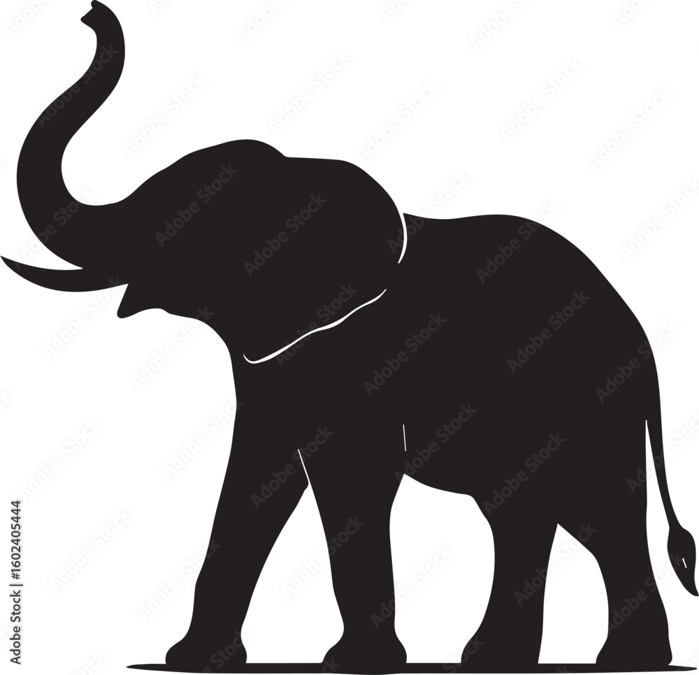 Fototapeta premium Majestic elephant silhouette in vibrant cmyk colors