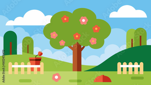 Blooming Apple Trees Picnic Setup