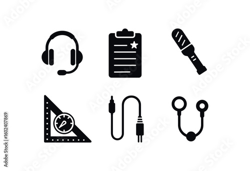 solid icon isolated pilot headset pilot kneeboard pilot signal pilot navigation plotter pilot headset adapter pilot oyn tube holder