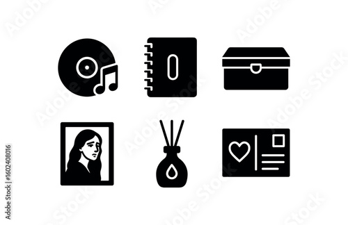 solid icon isolated longing melody vinyl record longing journal notebook longing keepsake bo longing gaze painting longing fragrance diffuser longing love postcard