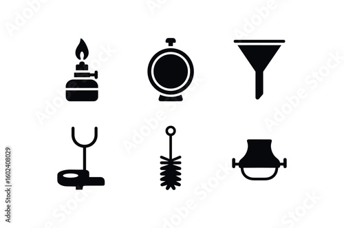 solid icon isolated oil lamp burner assembly oil lamp reflector dish oil lamp filling funnel oil lamp mantle support oil lamp cleaning bsh oil lamp shade holder