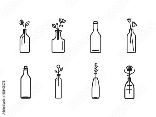 Recycled Glass Bottle Vase Modern Minimalist