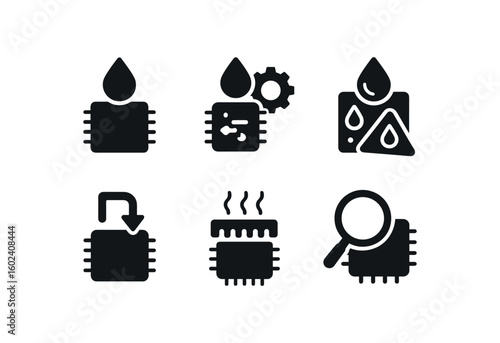 solid icon isolated droplet nerator chip surface treatment droplet nerator chip control firmware droplet nerator chip droplet sensor droplet nerator chip insertion guide droplet nerator