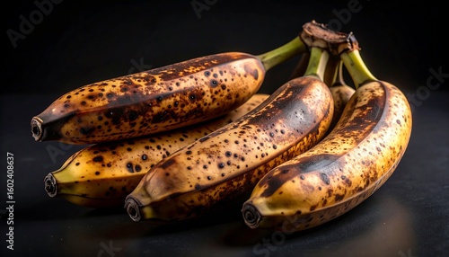 Overripe bananas, dark spots