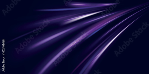 Neon rays vector abstract background. Futuristic technological style with glowing neon lines and high-speed movement, creating a sense of innovation and fast-paced digital technology in a sleek