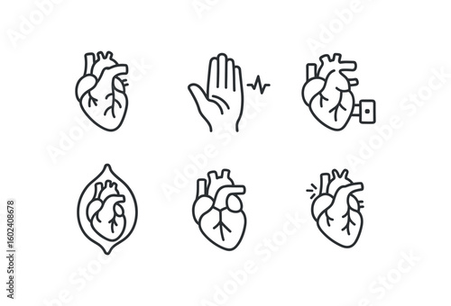 stroke icon mono icons style isolated cardiac muscle pulse palpation blood pump pericardial sac septal atrial contraction