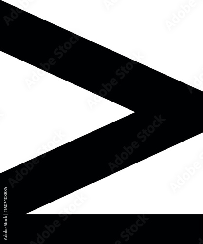 Greater than or equal to (≥) sign vector silhouette design