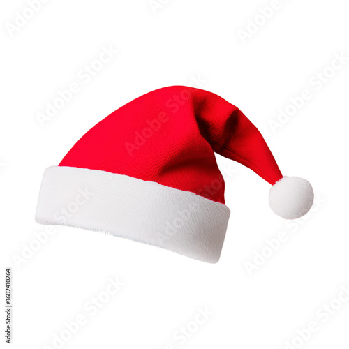 Santa hat simple flat vector style isolated on transparent background