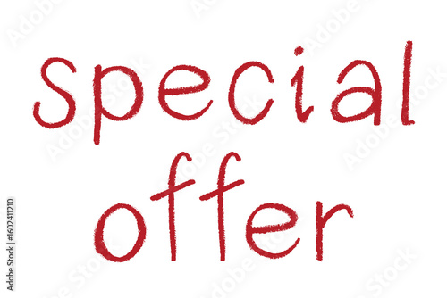 Special offer lettering Handwritten word Modern brush calligraphy Template for marketing ad, print, web, banner, poster, flyer Ink illustration