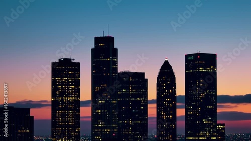 City skyline at twilight