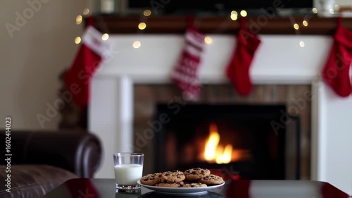 Cozy Christmas cookies and milk