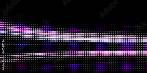 Trendy glitch pattern on dark background. Abstract geometric elements. vector illustration