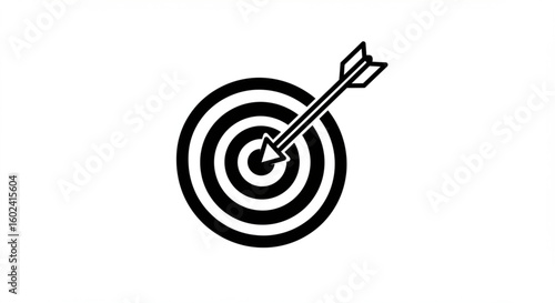 Arrow hitting the bullseye of a target, symbolizing accuracy and achievement.